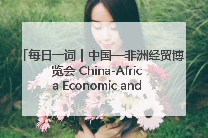 每日一词｜中国—非洲经贸博览会 China-Africa Economic and Trade Expo