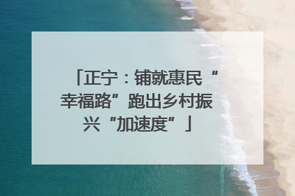正宁：铺就惠民“幸福路”跑出乡村振兴“加速度”