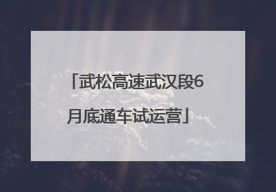 武松高速武汉段6月底通车试运营