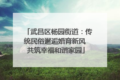 武昌区杨园街道：传统民俗邂逅婚育新风 共筑幸福和谐家园