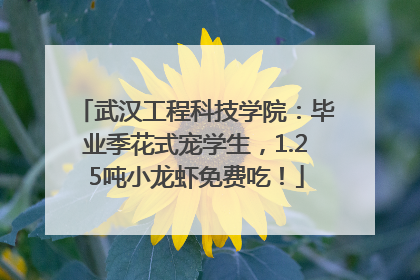 武汉工程科技学院：毕业季花式宠学生，1.25吨小龙虾免费吃！