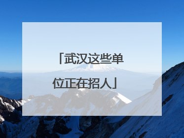 武汉这些单位正在招人