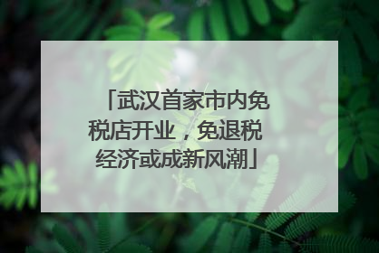 武汉首家市内免税店开业，免退税经济或成新风潮