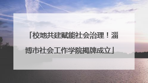校地共建赋能社会治理！淄博市社会工作学院揭牌成立