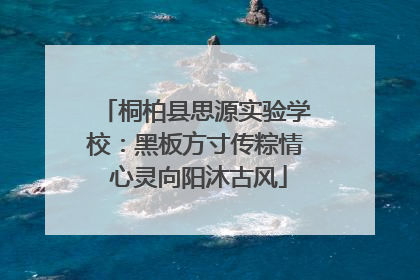 桐柏县思源实验学校：黑板方寸传粽情 心灵向阳沐古风