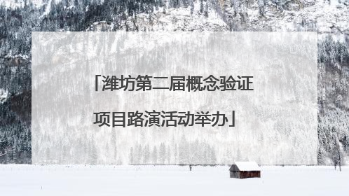 潍坊第二届概念验证项目路演活动举办