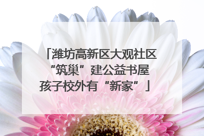 潍坊高新区大观社区“筑巢”建公益书屋 孩子校外有“新家”