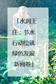 水润王庄：节水行动绘就绿色发展新画卷
