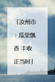 汝州市：瓜果飘香 丰收正当时