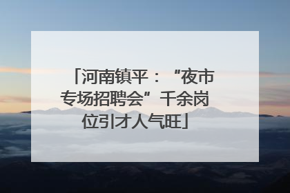河南镇平：“夜市专场招聘会”千余岗位引才人气旺