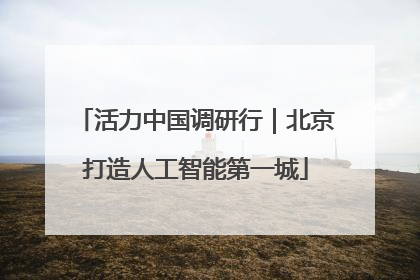 活力中国调研行｜北京打造人工智能第一城