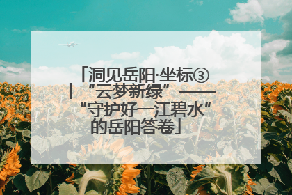 洞见岳阳·坐标③丨“云梦新绿”——“守护好一江碧水”的岳阳答卷