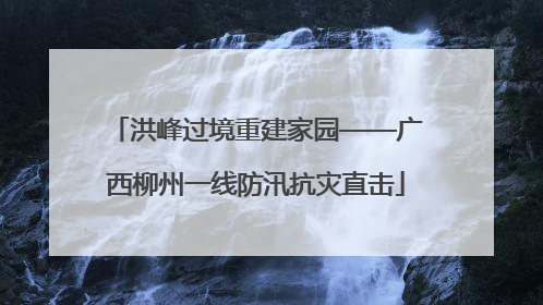 洪峰过境重建家园——广西柳州一线防汛抗灾直击