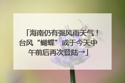 海南仍有强风雨天气！台风“蝴蝶”或于今天中午前后再次登陆→