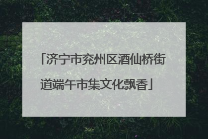 济宁市兖州区酒仙桥街道端午市集文化飘香
