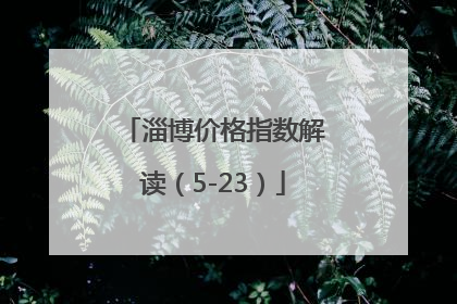 淄博价格指数解读（5-23）