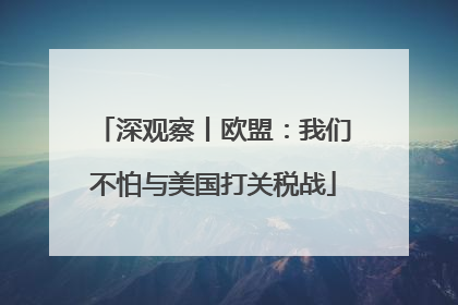 深观察丨欧盟：我们不怕与美国打关税战