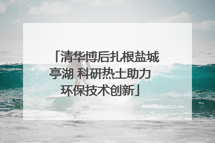 清华博后扎根盐城亭湖 科研热土助力环保技术创新