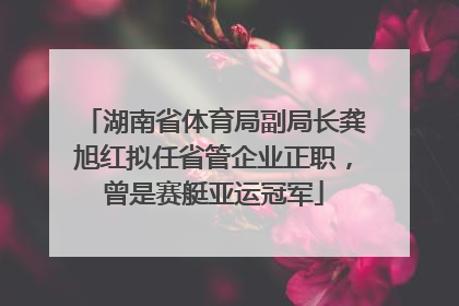湖南省体育局副局长龚旭红拟任省管企业正职，曾是赛艇亚运冠军