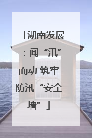 湖南发展：闻“汛”而动 筑牢防汛“安全墙”