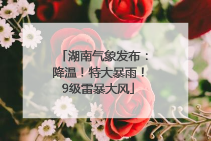 湖南气象发布：降温！特大暴雨！9级雷暴大风