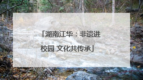 湖南江华：非遗进校园 文化共传承