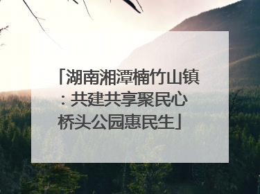 湖南湘潭楠竹山镇：共建共享聚民心 桥头公园惠民生