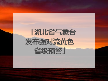 湖北省气象台发布强对流黄色省级预警