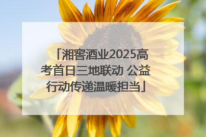 湘窖酒业2025高考首日三地联动 公益行动传递温暖担当