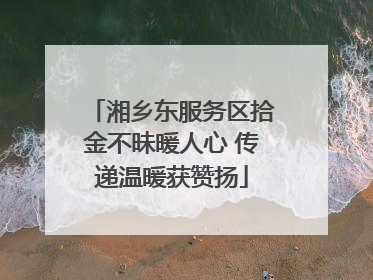 湘乡东服务区拾金不昧暖人心 传递温暖获赞扬
