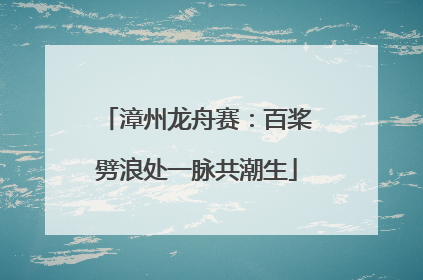 漳州龙舟赛：百桨劈浪处一脉共潮生