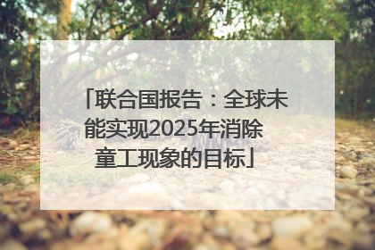 联合国报告：全球未能实现2025年消除童工现象的目标