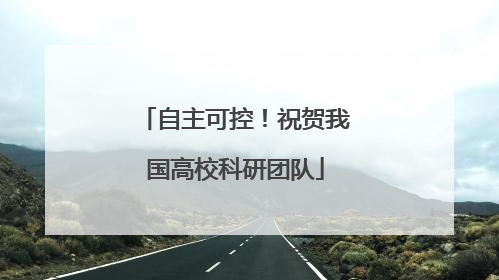 自主可控！祝贺我国高校科研团队