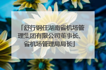 舒行钢任湖南省机场管理集团有限公司董事长、省机场管理局局长
