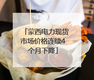 蒙西电力现货市场价格连续4个月下降
