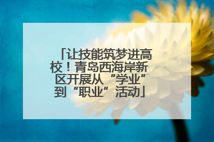 让技能筑梦进高校！青岛西海岸新区开展从“学业”到“职业”活动