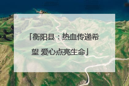 衡阳县：热血传递希望 爱心点亮生命