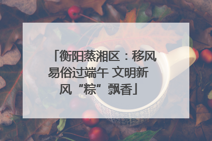 衡阳蒸湘区：移风易俗过端午 文明新风“粽”飘香