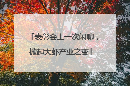 表彰会上一次闲聊，掀起大虾产业之变