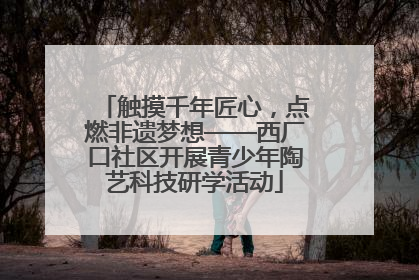 触摸千年匠心，点燃非遗梦想——西厂口社区开展青少年陶艺科技研学活动