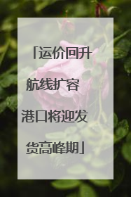 运价回升航线扩容 港口将迎发货高峰期
