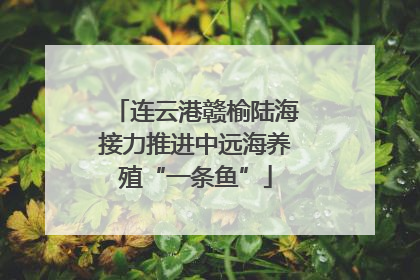 连云港赣榆陆海接力推进中远海养殖“一条鱼”