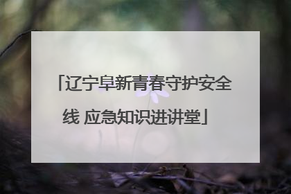 辽宁阜新青春守护安全线 应急知识进讲堂