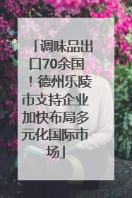 调味品出口70余国！德州乐陵市支持企业加快布局多元化国际市场