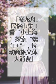 赛龙舟、民俗市集！看“小上海”探索“端午+”，拉动商旅文体大消费