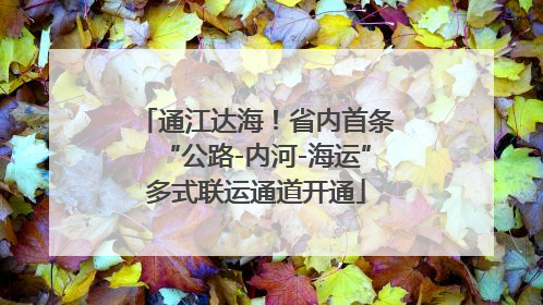 通江达海！省内首条“公路-内河-海运”多式联运通道开通