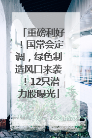 重磅利好！国常会定调，绿色制造风口来袭！12只潜力股曝光