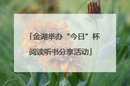 金湖举办“今日”杯阅读听书分享活动
