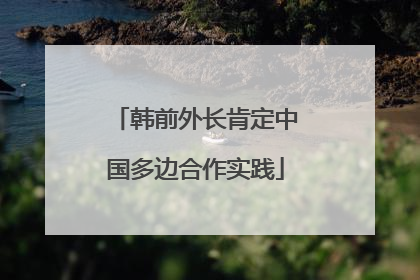 韩前外长肯定中国多边合作实践