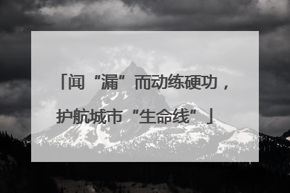 闻“漏”而动练硬功，护航城市“生命线”